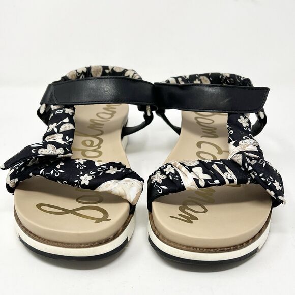 Sam Edelman Ashie Floral Fabric Leather Slingback Wedge Sandals US 9.5 - Picture 2 of 9